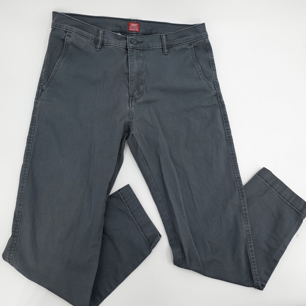 Levi's XX Chino Pants Mens 33 Gray Standard Taper Tapered Stretch Cotton Casual